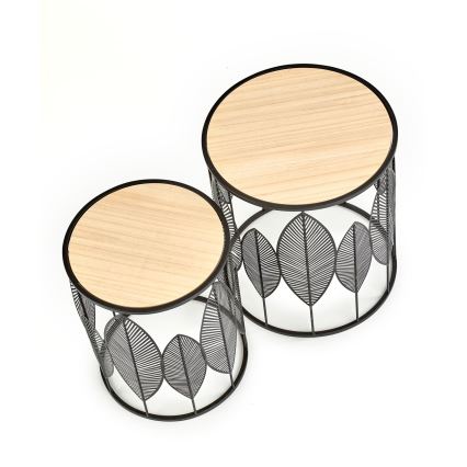 SET 2x Klubska mizica FOLLA pr. 33/40 cm črna