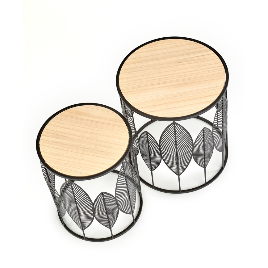 SET 2x Klubska mizica FOLLA pr. 33/40 cm črna