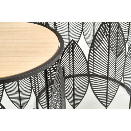 SET 2x Klubska mizica FOLLA pr. 33/40 cm črna