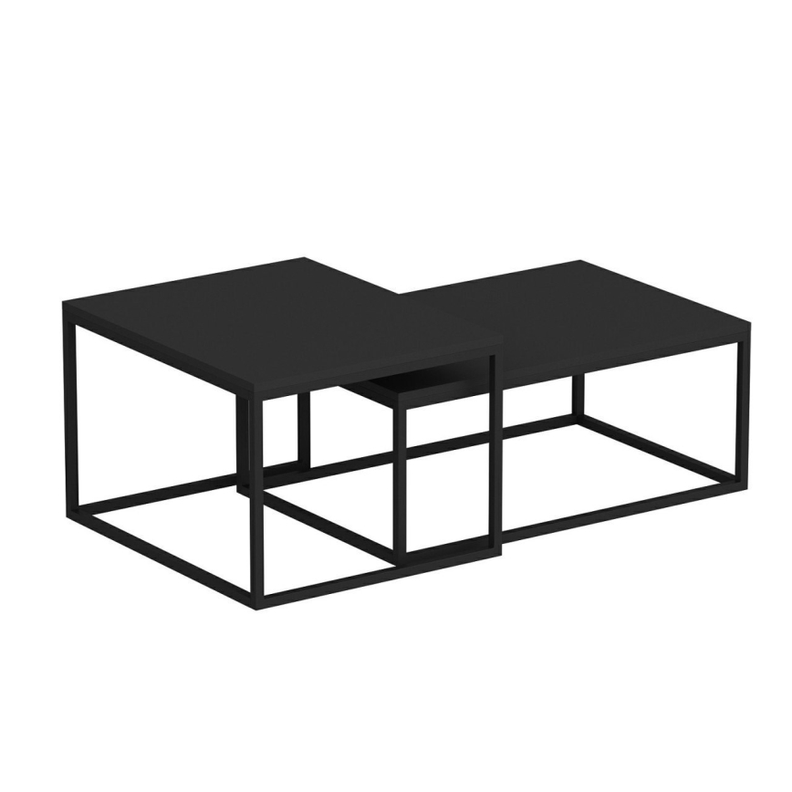 SET 2x Klubska mizica LEKA črna