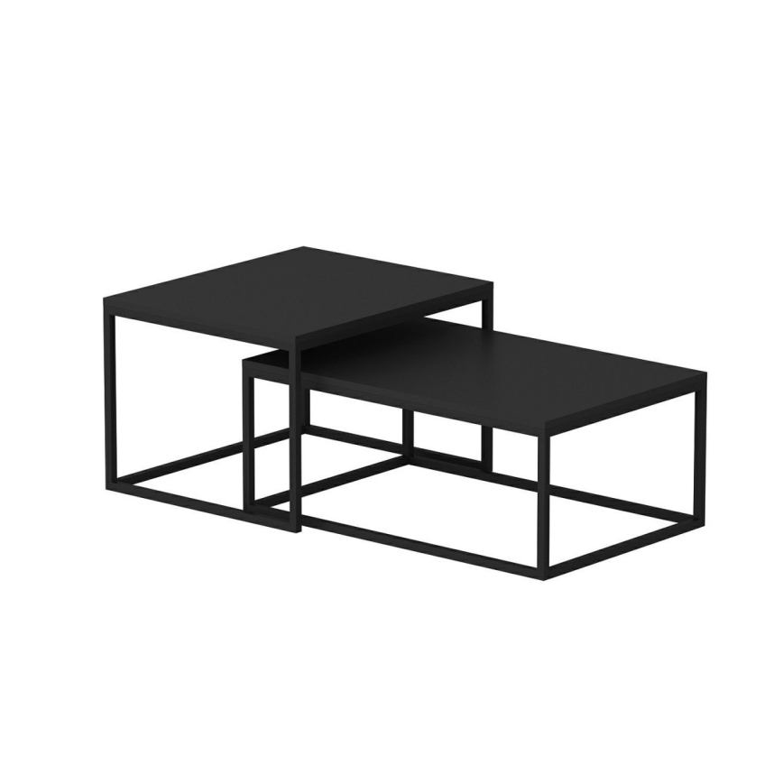 SET 2x Klubska mizica LEKA črna