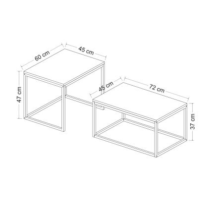 SET 2x Klubska mizica LEKA črna
