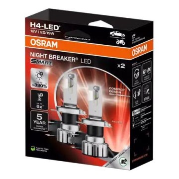 SET 2x LED Avto žarnica NIGHT BREAKER H4 P43t/20/19W/12V - Osram