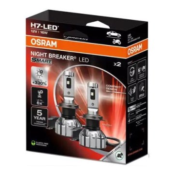 SET 2x LED Avto žarnica NIGHT BREAKER H7 PX26d/16W/12V 6000K - Osram