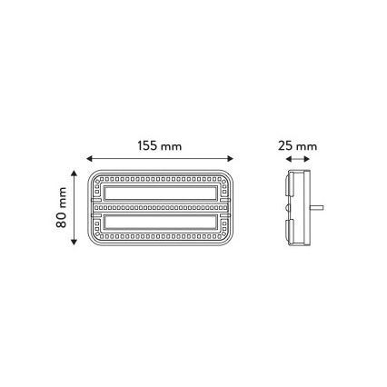 SET 2x LED Luč za prikolico 12m kabel LED/12-24V IP65