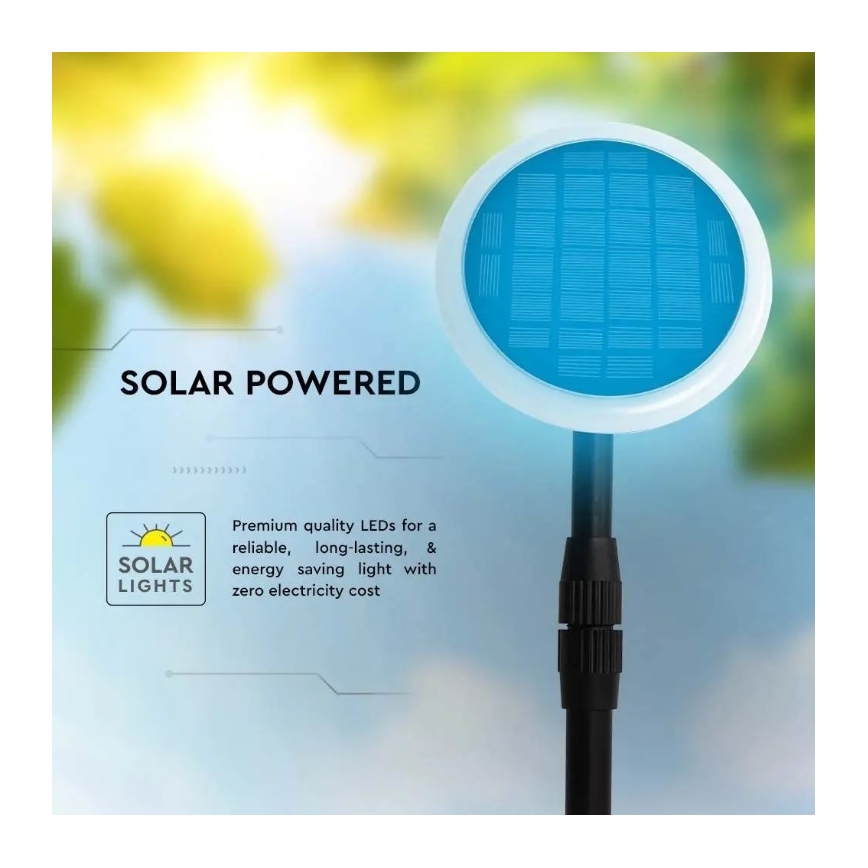 SET 2x LED Nastavljiv solarna svetilka GARDEN LED/3W/5V 42-80 cm 4000K IP65