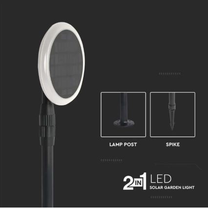 SET 2x LED Nastavljiv solarna svetilka GARDEN LED/3W/5V 42-80 cm 4000K IP65