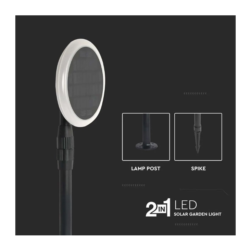 SET 2x LED Nastavljiv solarna svetilka GARDEN LED/3W/5V 42-80 cm 4000K IP65