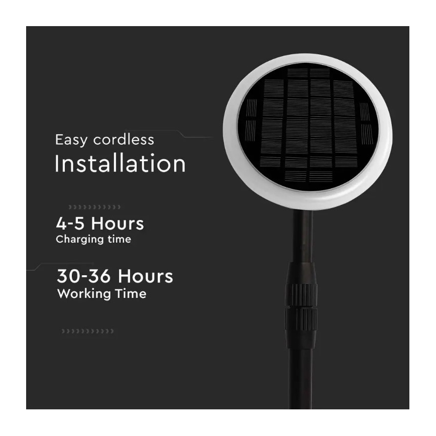 SET 2x LED Nastavljiv solarna svetilka GARDEN LED/3W/5V 42-80 cm 4000K IP65