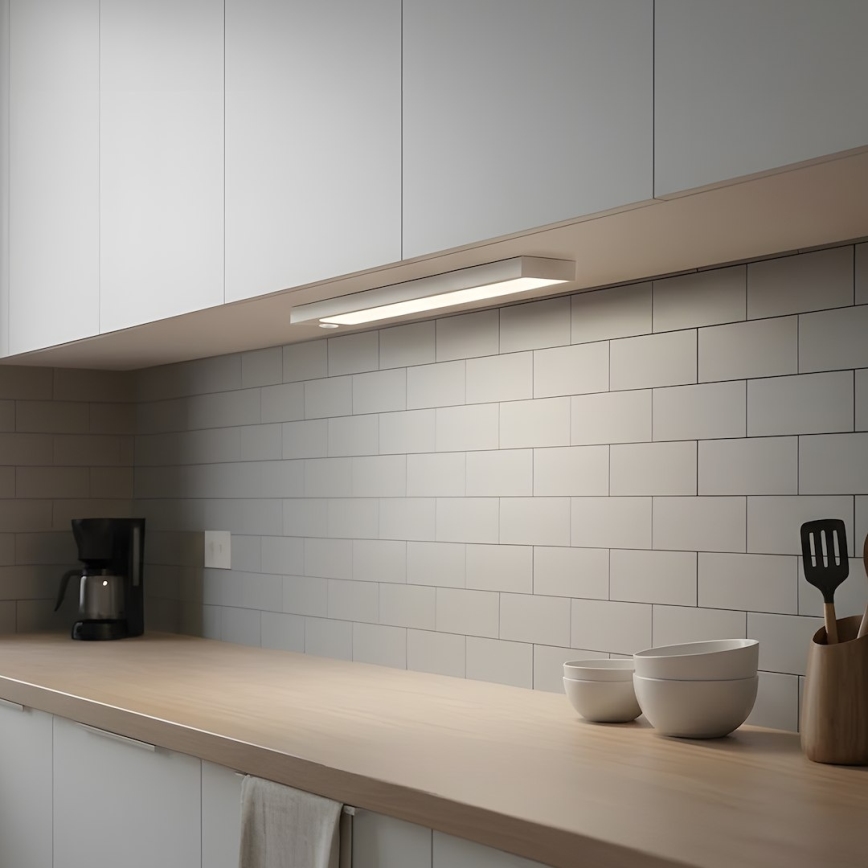 Komplet 2x polnilna LED osvetlitev za pohištvo z senzorjem gibanja in senzorjem mraka VIRO LED/1,2W/3,7V 800 mAh 3000/4000/6500K 30 cm bela