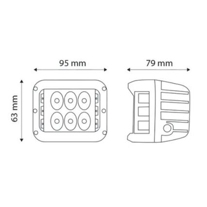 SET 2x LED Reflektor za avto CREE LED/27W/10-30V IP67