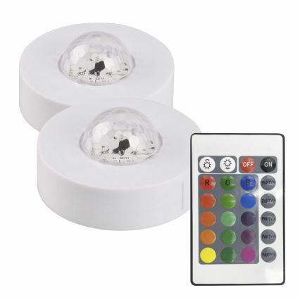 SET 2x LED RGB Zatemnitven dekorativna svetilka FESTA 3xAAA/4,5V + Daljinski upravljalnik
