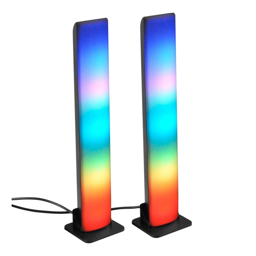 SET 2x LED RGB Zatemnitvena namizna svetilka GAMER LED/5W/5V + Daljinski upravljalnik