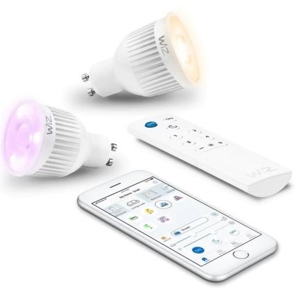 SET 2x LED RGBW Zatemnitvena žarnica GU10/6,5W/230V 2200-6500K Wi-Fi + DU - WiZ