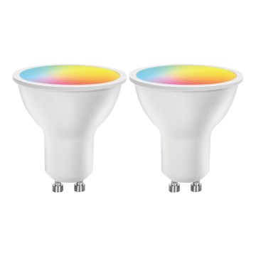 SET 2x LED RGBW Zatemnitvena žarnica MESH Pametni GU10/6,5W/230V 2700-6500K - Aigostar