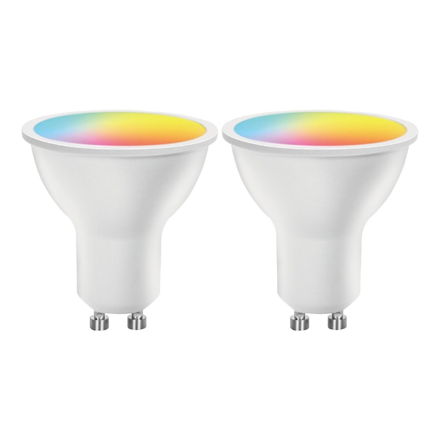 SET 2x LED RGBW Zatemnitvena žarnica MESH Pametni GU10/6,5W/230V 2700-6500K - Aigostar