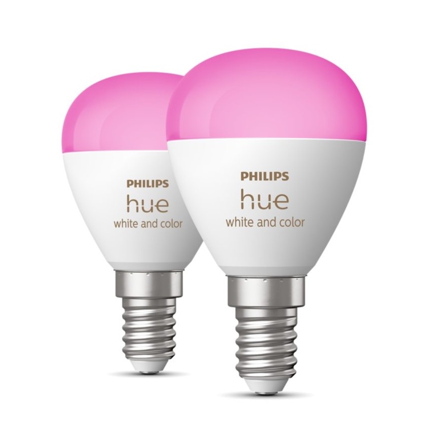 SET 2x LED RGBW Zatemnitvena žarnica Philips Hue White And Color Ambiance P45 E14/5,1W/230V 2000-6500K