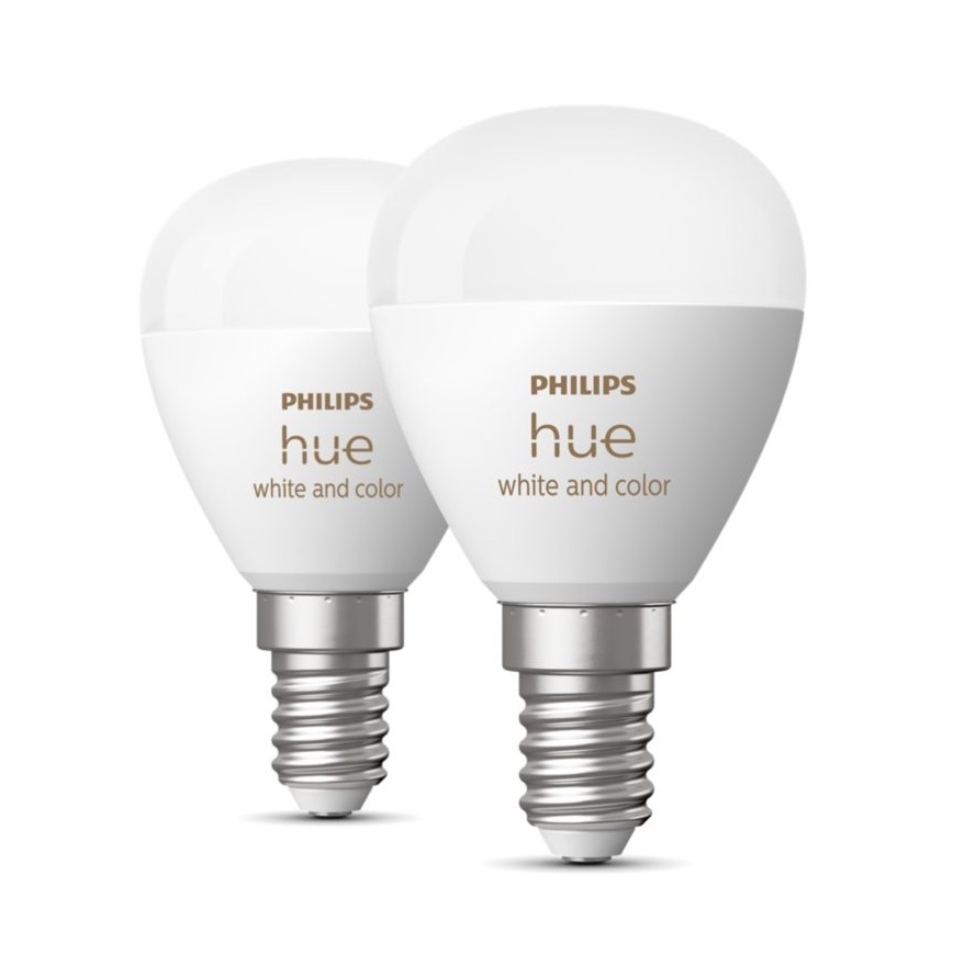 SET 2x LED RGBW Zatemnitvena žarnica Philips Hue White And Color Ambiance P45 E14/5,1W/230V 2000-6500K