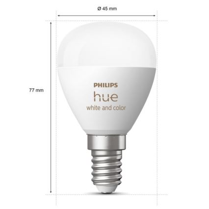 SET 2x LED RGBW Zatemnitvena žarnica Philips Hue White And Color Ambiance P45 E14/5,1W/230V 2000-6500K