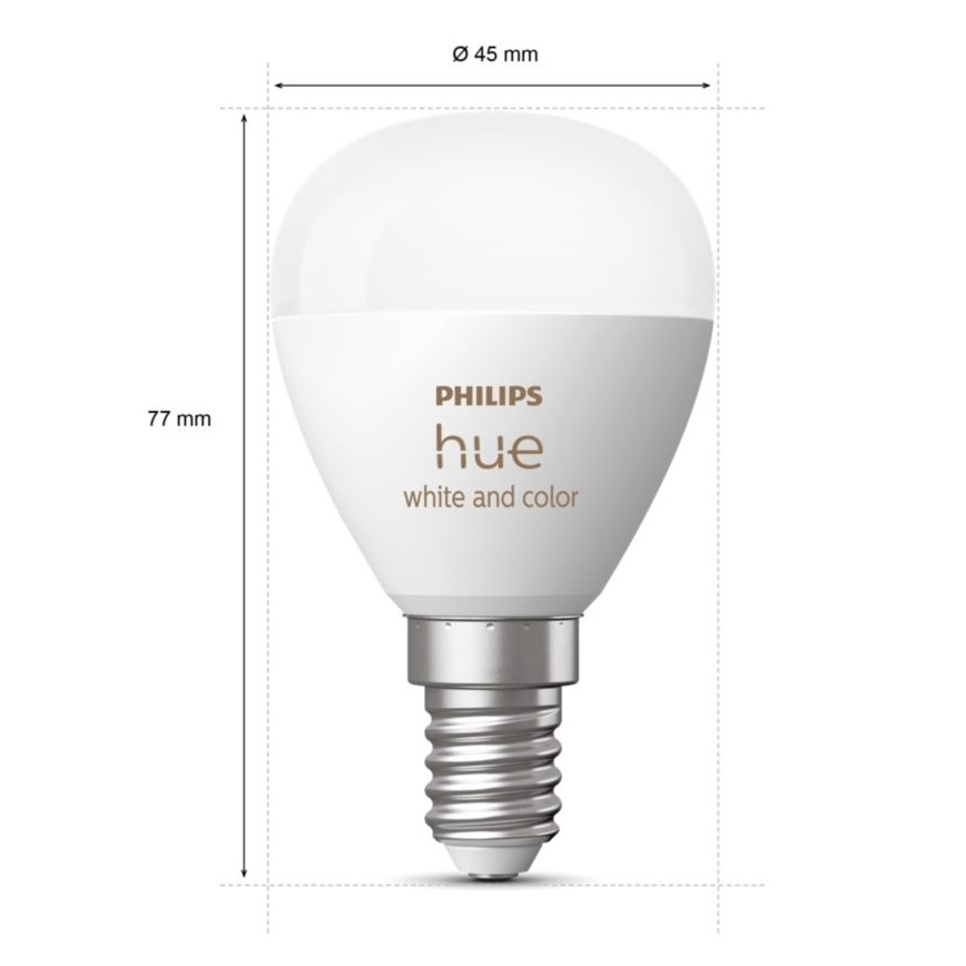 SET 2x LED RGBW Zatemnitvena žarnica Philips Hue White And Color Ambiance P45 E14/5,1W/230V 2000-6500K