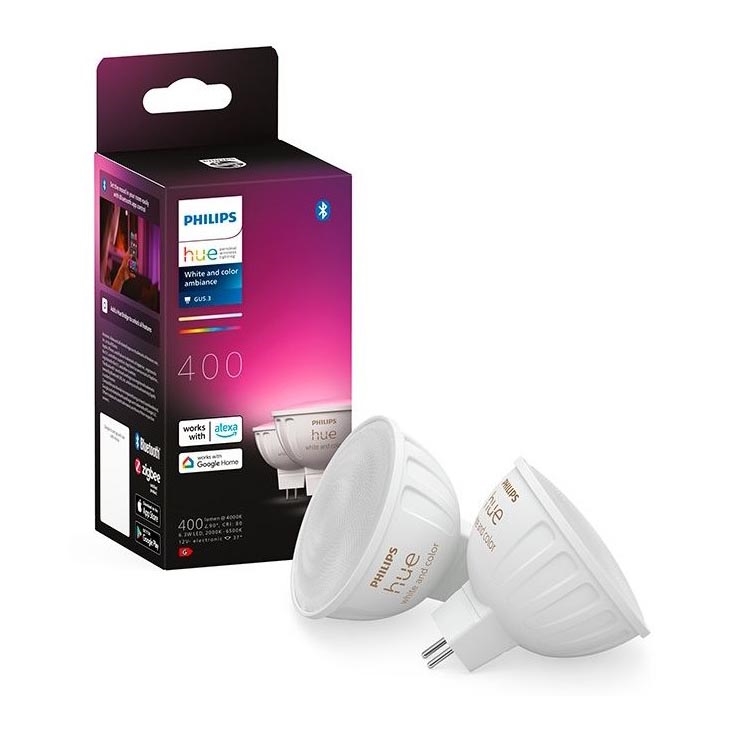 SET 2x LED RGBW Zatemnitvena žarnica Philips Hue White And Color Ambiance GU5,3/MR16/6,3W/12V 2000-6500K