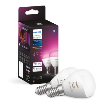 SET 2x LED RGBW Zatemnitvena žarnica Philips Hue White And Color Ambiance P45 E14/5,1W/230V 2000-6500K