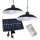 SET 2x LED Solarna viseča svetilka s senzorjem za mrak LED/6W/3,7V 2000 mAh IP44 + Daljinski upravljalnik