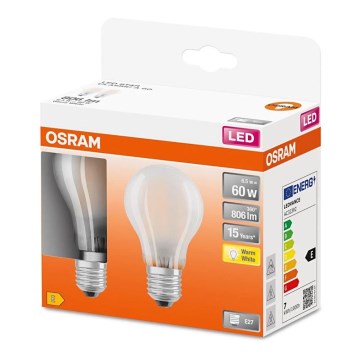 SET 2x LED Žarnica A60 E27/6,5W/230V 2700K - Osram