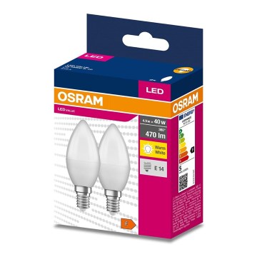 SET 2x LED Žarnica B35 E14/4,9W/230V 3000K - Osram