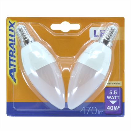 SET 2x LED Žarnica E14/5,5W/230V 2700K- Attralux