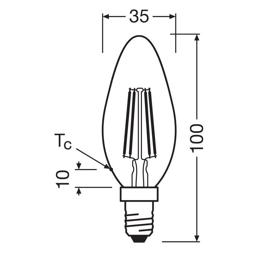 SET 2x LED Žarnica FILAMENT B35 E14/4W/230V 4000K - Osram