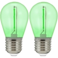 SET 2x LED Žarnica PARTY E27/0,3W/36V zelena