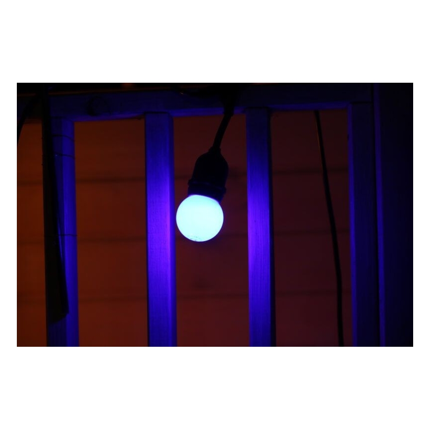 SET 2x LED Žarnica PARTY E27/0,5W/36V modra 3000K