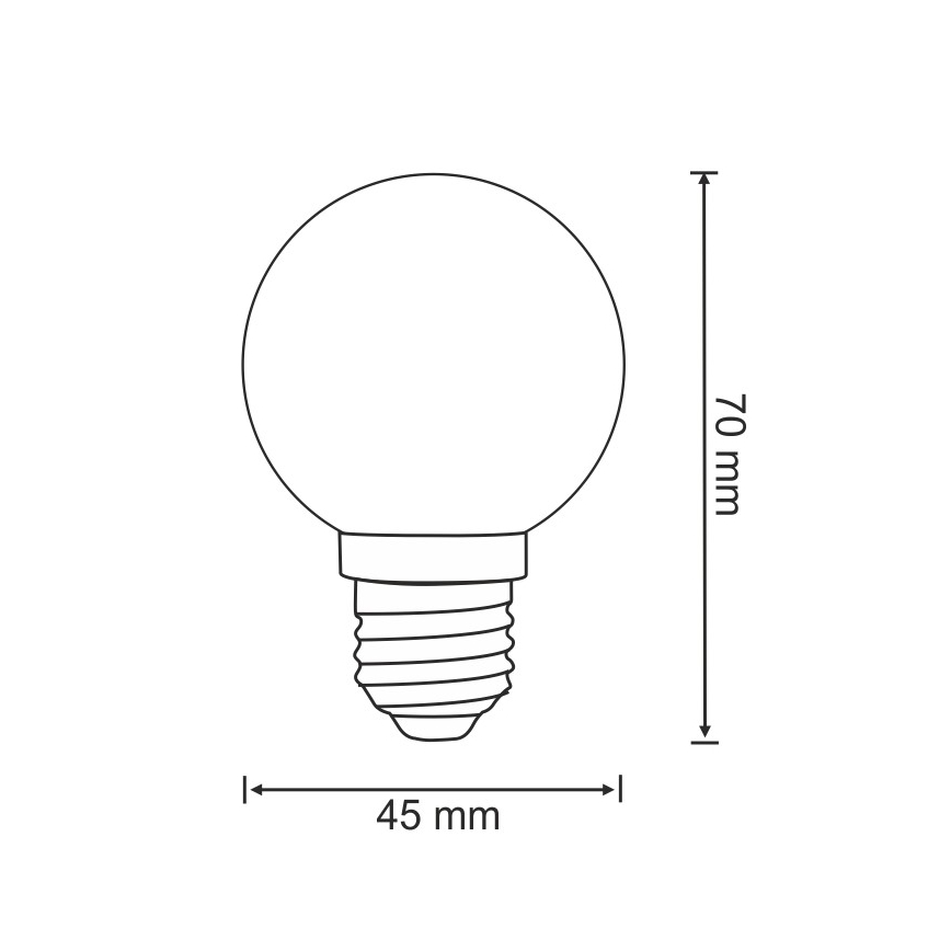SET 2x LED Žarnica PARTY E27/0,5W/36V rdeča 3000K