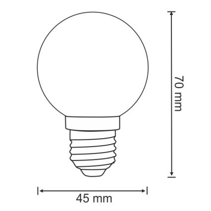 SET 2x LED Žarnica PARTY E27/0,5W/36V zelena 3000K