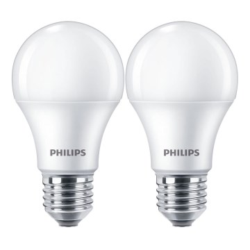 SET 2x LED Žarnica Philips A60 E27/10W/230V 4000K