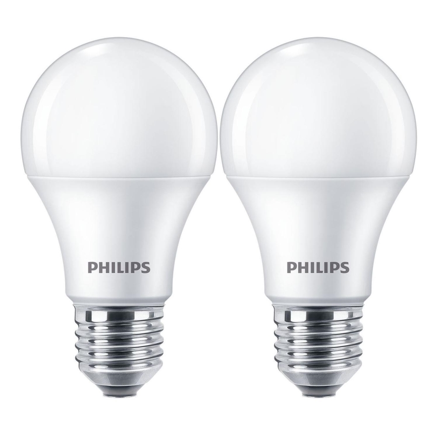 SET 2x LED Žarnica Philips A60 E27/10W/230V 4000K