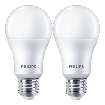 SET 2x LED Žarnica Philips A67 E27/13W/230V 4000K