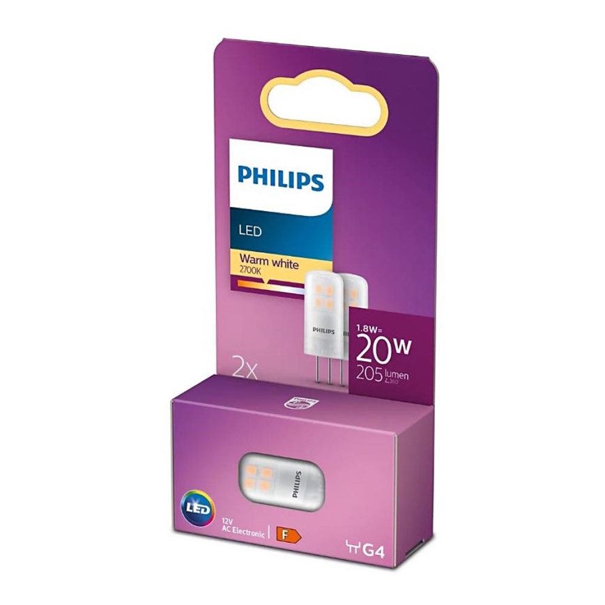 SET 2x LED Žarnica Philips G4/1,8W/12V 2700K