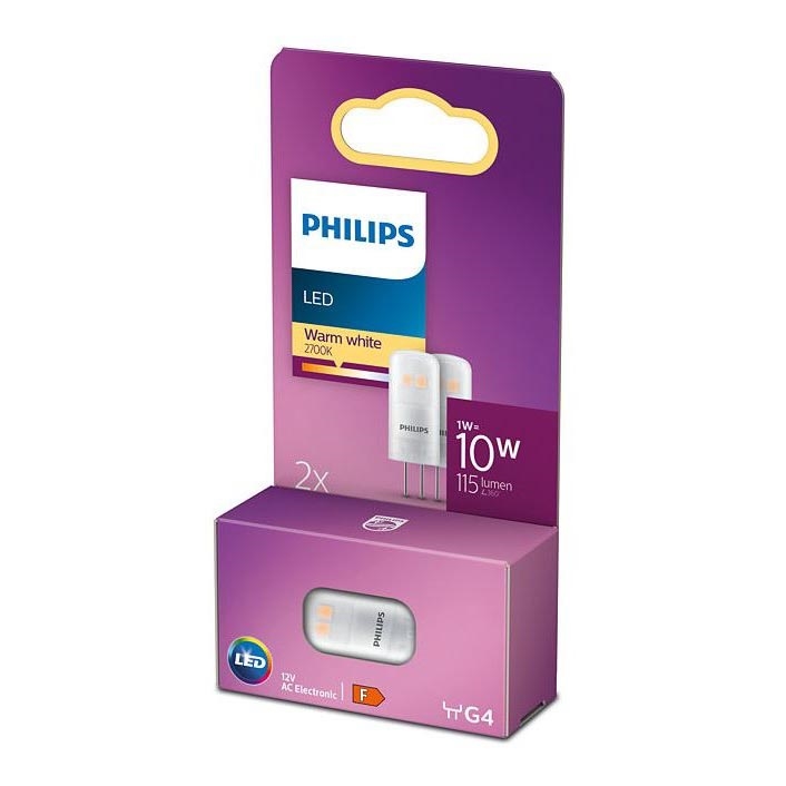 SET 2x LED Žarnica Philips G4/1W/12V 2700K