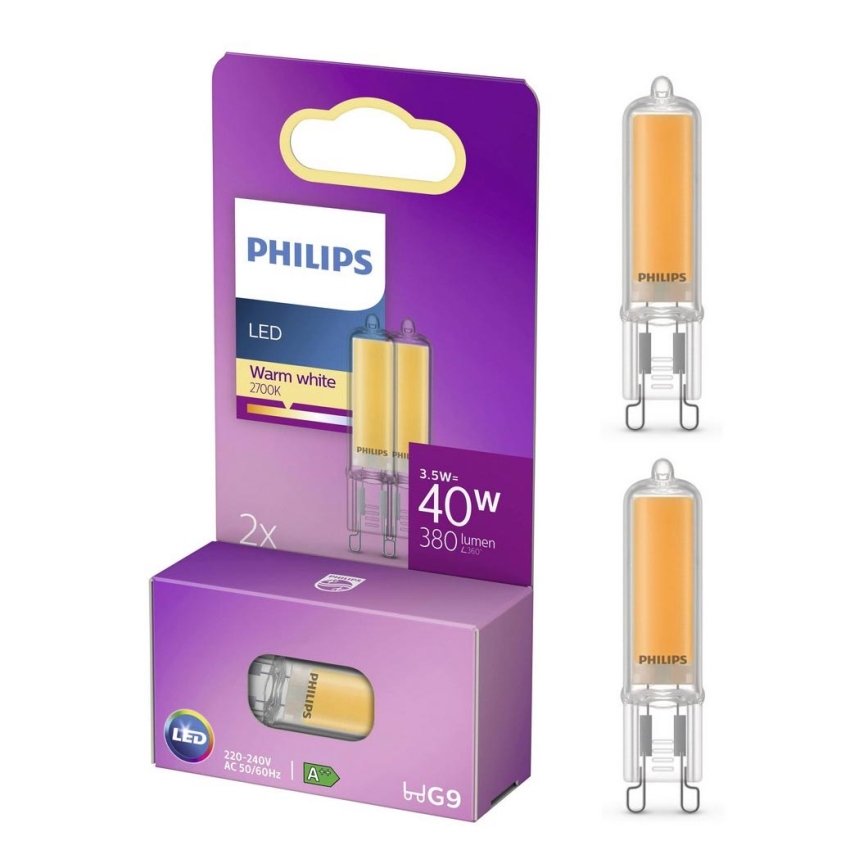 SET 2x LED Žarnica Philips G9/3,5W/230V 2700K