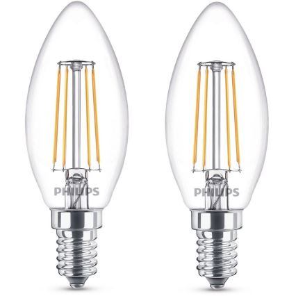 SET 2x LED Žarnica Philips VINTAGE E14/4,3W/230V 2700K