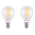 SET 2x LED Žarnica VINTAGE E14/4W/230V 2700K - Globo 10589-2K