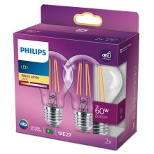 SET 2x LED Žarnica VINTAGE Philips E27/7W/230V 2700K