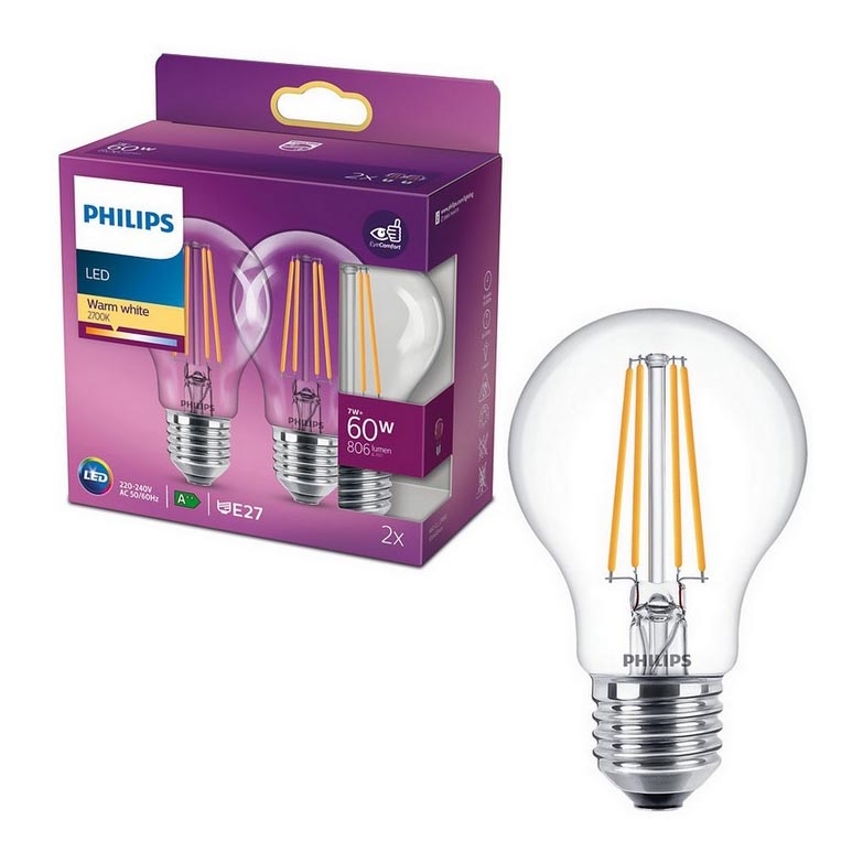 SET 2x LED Žarnica VINTAGE Philips E27/7W/230V 2700K