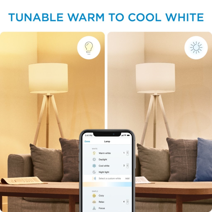 SET 2x LED Zatemnitvena žarnica C37 E14/4,9W/230V 2700-6500K CRI 90 Wi-Fi - WiZ