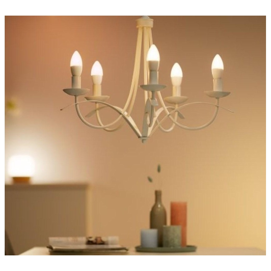 SET 2x LED Zatemnitvena žarnica C37 E14/4,9W/230V 2700-6500K CRI 90 Wi-Fi - WiZ