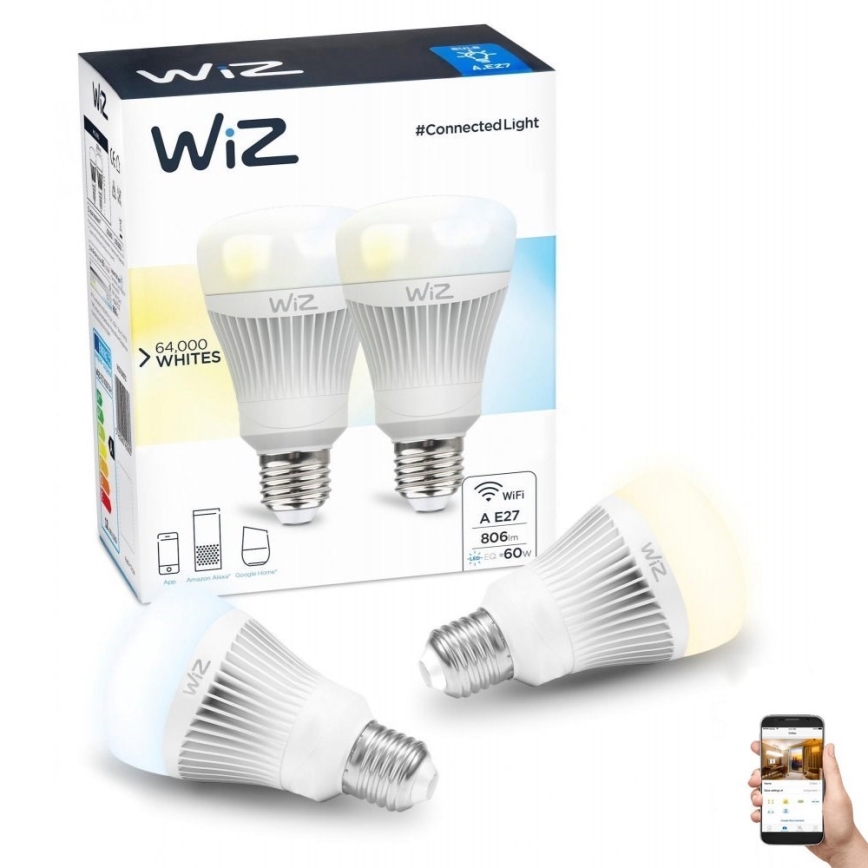 SET 2x LED Zatemnitvena žarnica E27/11,5W/230V 2700-6500K Wi-Fi - WiZ