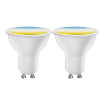 SET 2x LED Zatemnitvena žarnica MESH Pametni GU10/6,5W/230V 2700-6500K + Daljinski upravljalnik - Aigostar