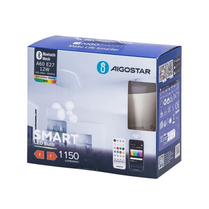 SET 2x LED RGBW Zatemnitvena žarnica MESH Smart G45 E14/4,5W/230V 2700-6500K + Daljinski upravljalnik - Aigostar